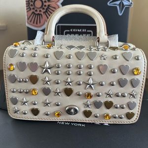 COACH 1941 Beatnik Stud Double Dinky Top Handle Crossbody ~ Chalk